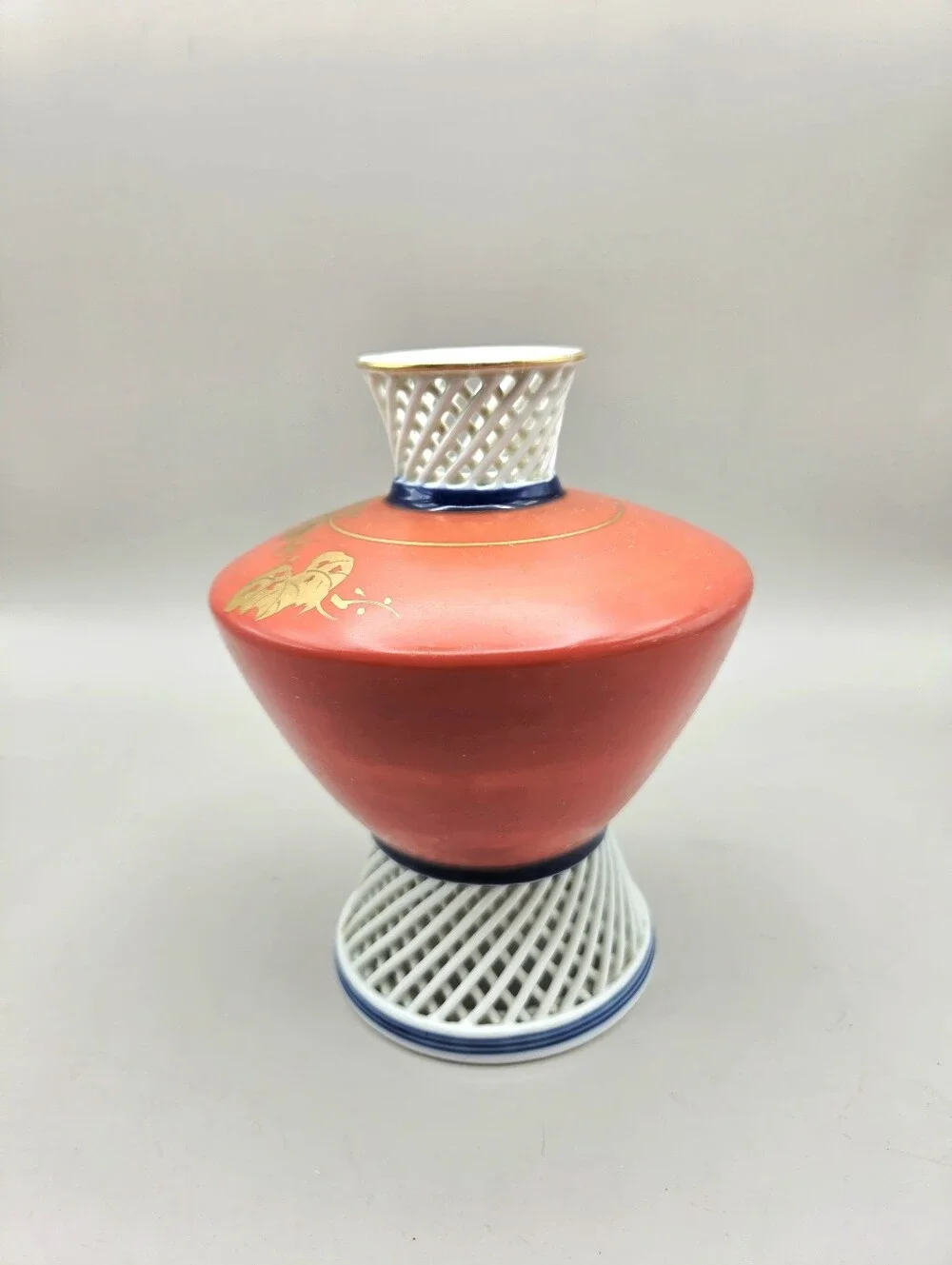 Kotoho Vintage Japanese Open Lattice Porcelain Vase